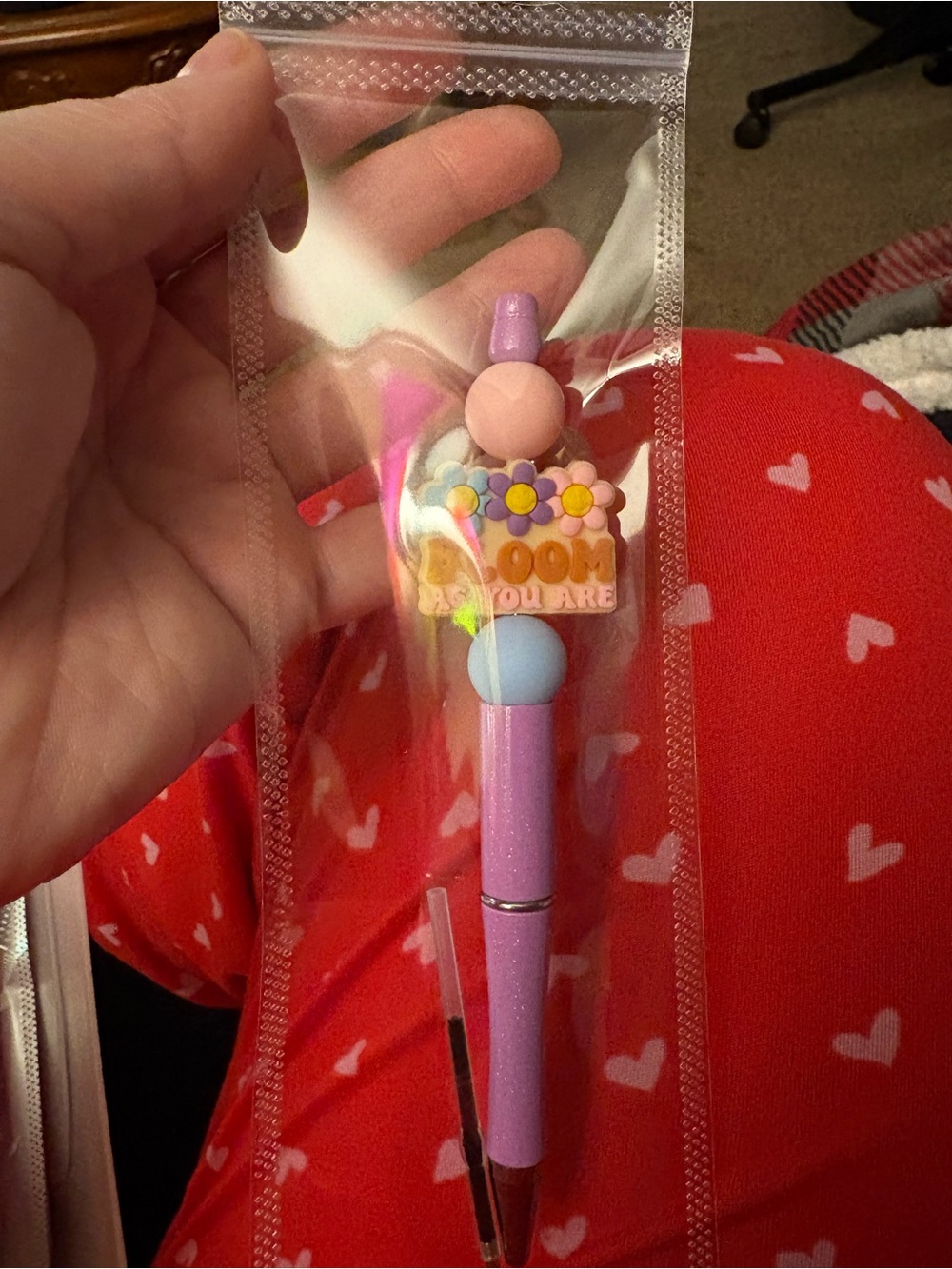 Kids Decorative Purple Flower Pen - 'Bloom You Are'